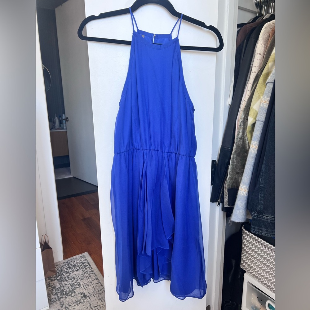 Rebecca Taylor Blue Ruffled Tiered Mini Dress